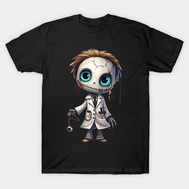 Scary Spooky Doll Halloween Scientist Creature Fun T-Shirt by smartrocket